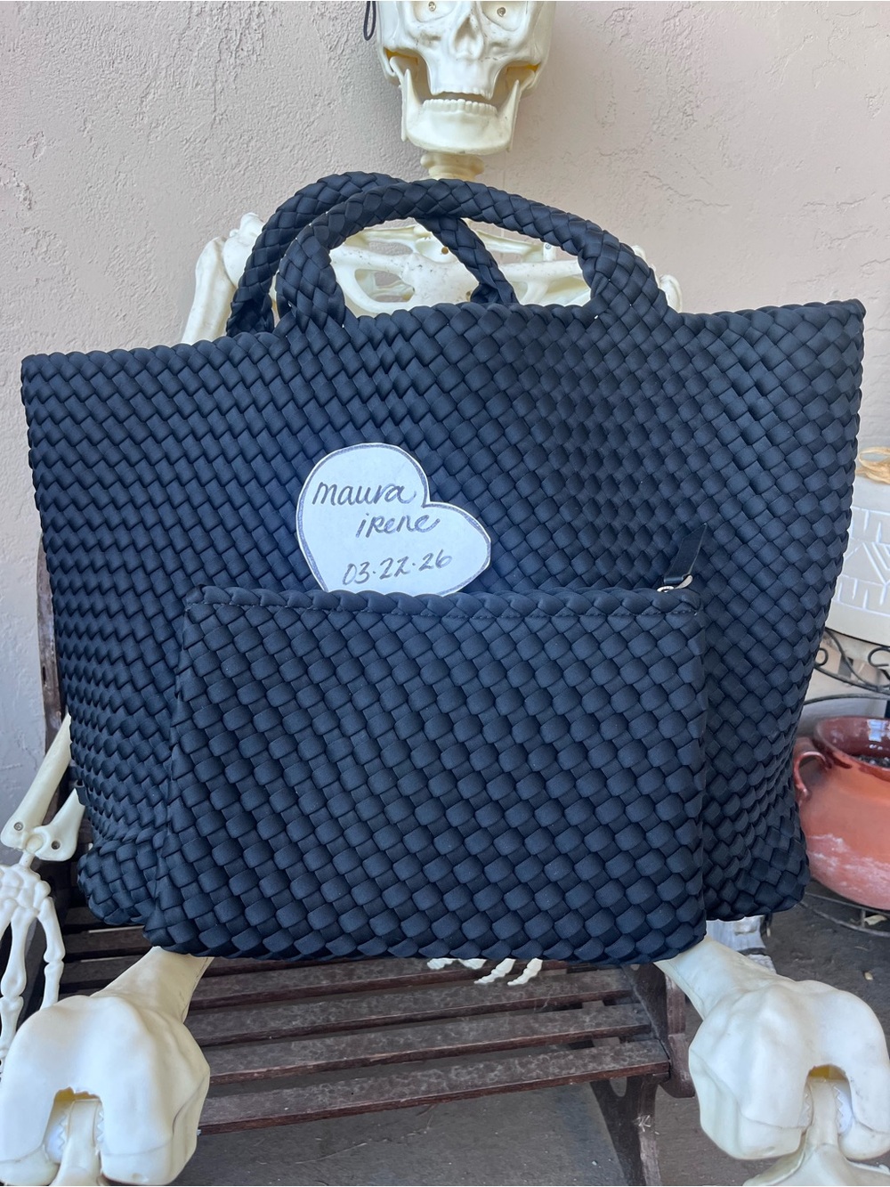 Large St. Barths Handwoven Onyx- Black Naghedi